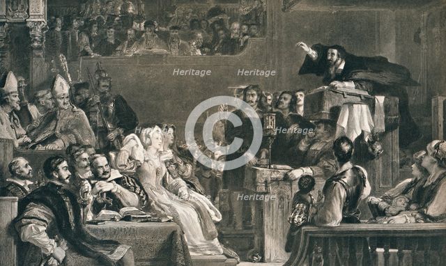 'John Knox Preaching before the Lords of the Congregation, 10 June 1559', c1827, (1912). Artist: David Wilkie.