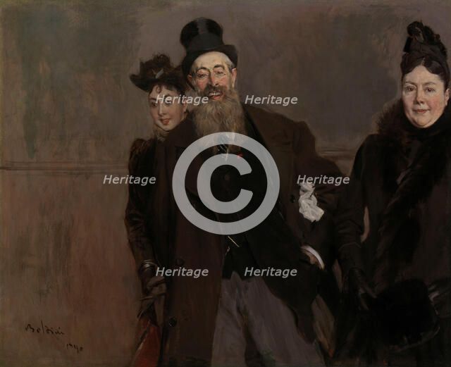 John Lewis Brown with Wife and Daughter, 1890. Creator: Boldini, Giovanni (1842-1931).