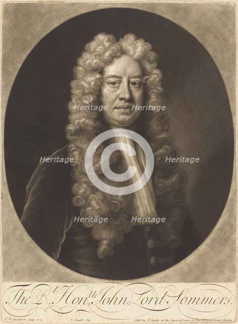 John Lord Sommers, 1713. Creator: John Smith.
