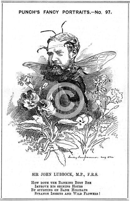John Lubbock, first Baron Avebury, English banker, archaeologist, naturalist and politician, 1882. Creator: Edward Linley Sambourne.
