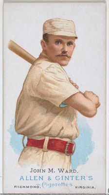John M. Ward, Baseball Player, from World's Champions, Series 1 (N28) for Allen & Ginter C..., 1887. Creator: Allen & Ginter