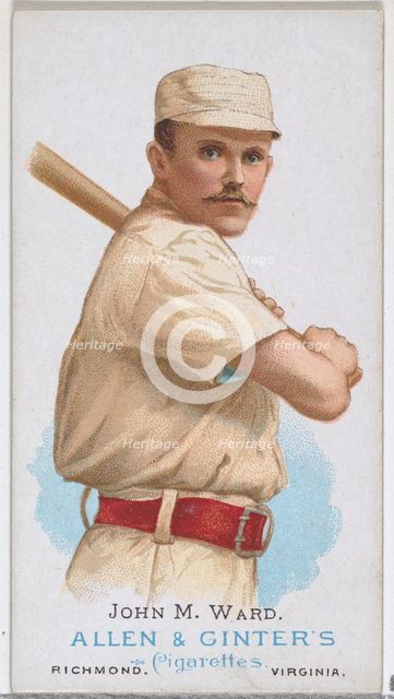 John M. Ward, Baseball Player, from World's Champions, Series 1 (N28) for Allen & Ginter C..., 1887. Creator: Allen & Ginter.