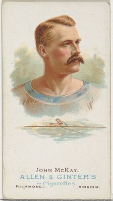 John McKay, Oarsman, from World's Champions, Series 1 (N28) for Allen & Ginter Cigarettes,..., 1887. Creator: Allen & Ginter