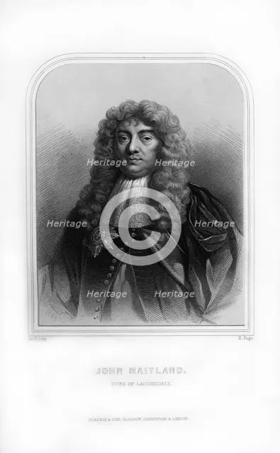 John Maitland, 1st Duke of Lauderdale, Scottish politician, (1870).Artist: R Page