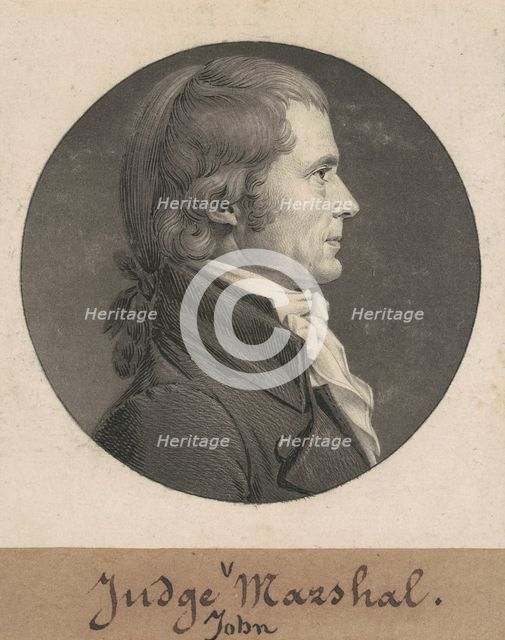 John Marshall, 1808. Creator: Charles Balthazar Julien Févret de Saint-Mémin.