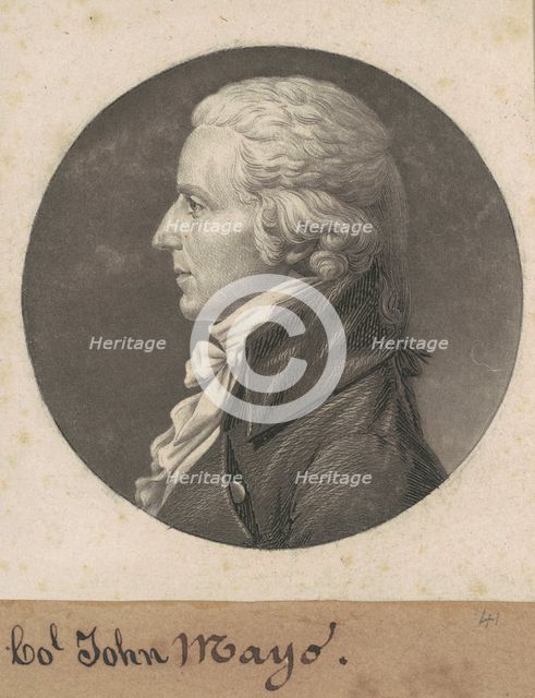 John Mayo II, 1808. Creator: Charles Balthazar Julien Févret de Saint-Mémin.