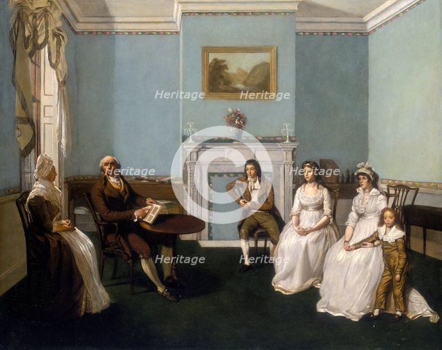 'John Middleton with his family in his Drawing Room', c1796.  Creator: Unknown.