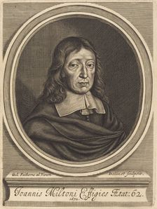 John Milton, 1670. Creator: William Faithorne