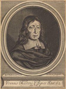 John Milton, 1670. Creator: William Faithorne