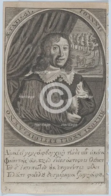John Milton, Age 21 (frontispiece: Paradise Regained), 1747. Creator: Michael Vandergucht.