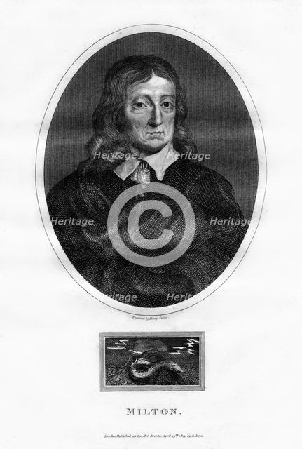 John Milton, English poet, (1815). Artist: Henry Cooke