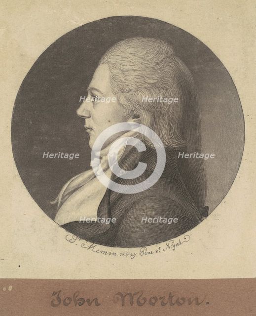 John Morton, 1797. Creator: Charles Balthazar Julien Févret de Saint-Mémin.