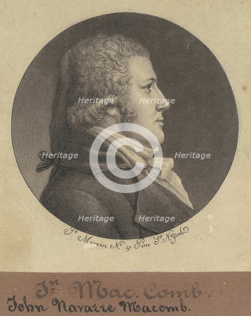 John Navarre Macomb, 1796-1797. Creator: Charles Balthazar Julien Févret de Saint-Mémin.