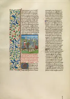 John of Gaunt Traveling to Santiago de Compostela, c1380s; Chroniques (Book Three), about 1480-1483. Creator: Unknown