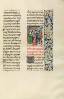 John of Gaunt and the King of Portugal in Santiago, c1380s; about 1480-1483. Creator: Master of the Copenhagen Caesar