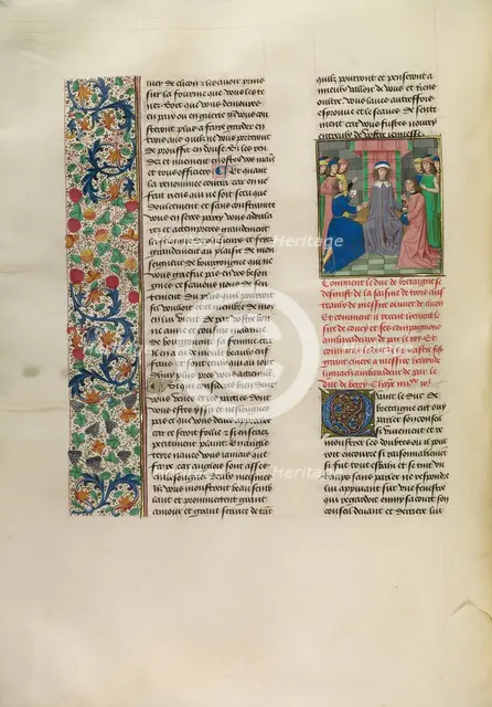 John of Gaunt Receiving the Messenger of the Duke of Berry, c1390s; about 1480-1483 Creator: Master of the Copenhagen Caesar.