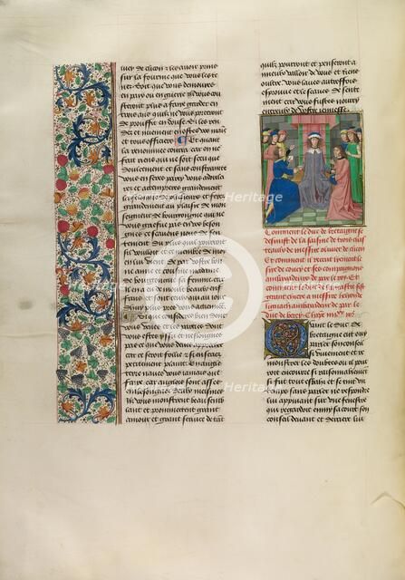 John of Gaunt Receiving the Messenger of the Duke of Berry, c1390s; about 1480-1483 Creator: Master of the Copenhagen Caesar.