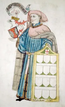 John Olney, Lord Mayor of London 1446-1447, in aldermanic robes, c1450. Artist: Roger Leigh