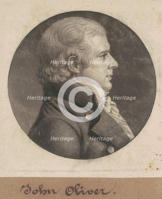 John Oliver, 1803. Creator: Charles Balthazar Julien Févret de Saint-Mémin.