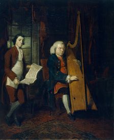 John Parry the Blind Harpist with an assistant, c1770-1780. Creator: William Parry