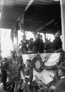 John Paul Jones - Dedication of Monument, Dewey; Porter; Father Russell At Right, 1912 April. Creator: Harris & Ewing