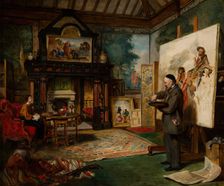 John Phillip in his Studio, 1863-64. Creator: John Ballantyne