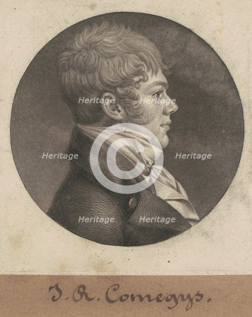John R. Comegys, 1803. Creator: Charles Balthazar Julien Févret de Saint-Mémin.
