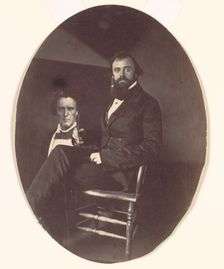 John R. Johnston with Painting, late 1850s. Creator: John R. Johnston (American, 1820-1872)