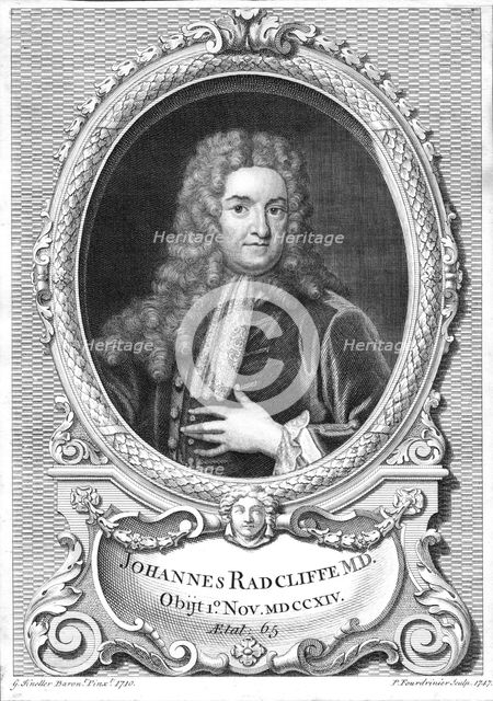 John Radcliffe, English physician, 1747. Creator: Pierre Fourdrinier.