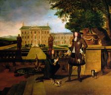 John Rose, the King's Gardener, presenting Charles II with a pineapple, 17th century. Creator: Hendrick Danckerts