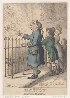 John Rosedale Mariner, Exhibitor at the Hall of Greenwich Hospital, April 26, 1807., April 26, 1807. Creator: Thomas Rowlandson