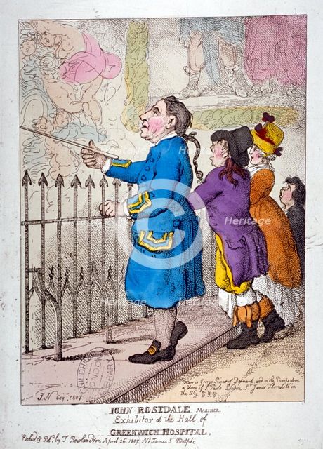 'John Rosedale, mariner, exhibitor of the hall of Greenwich Hospital', 1807. Artist: Thomas Rowlandson