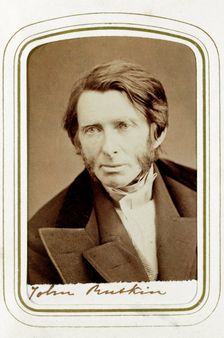 John Ruskin, English artist, poet and critic, 1865. Creator: Elliott & Fry