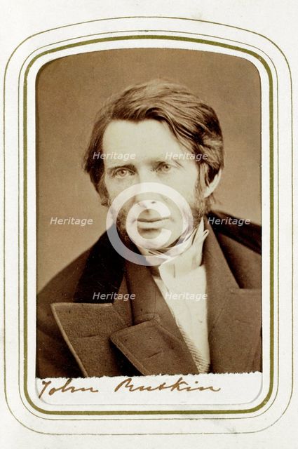 John Ruskin, English artist, poet and critic, 1865. Creator: Elliott & Fry.