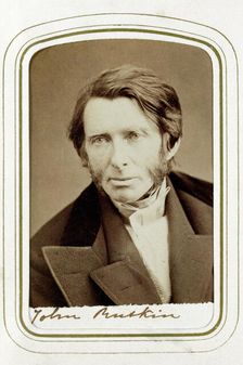 John Ruskin, English artist, poet and critic, 1865. Artist: Elliott & Fry