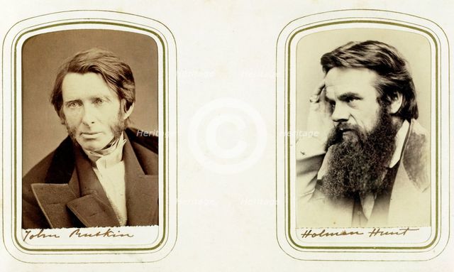 John Ruskin, English artist, poet and critic, and William Holman Hunt, English artist, 1865. Creator: Elliott & Fry.