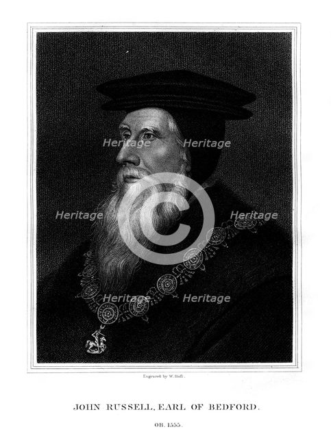 John Russell, 1st Earl of Bedford, English royal minister, (1825).Artist: W Holl