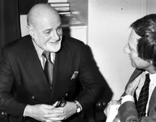 John Schlesinger (1926- ), British Film maker, with Barry Norman, British Film Critic, 1984. Creator: Unknown