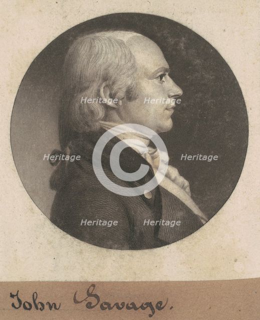 John Savage, 1802. Creator: Charles Balthazar Julien Févret de Saint-Mémin.
