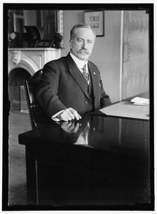 John Skelton Williams at desk, between 1913 and 1918. Creator: Harris & Ewing