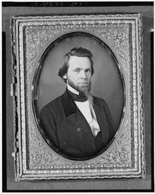 John Sherman, head-and-shoulders portrait, full face, between 1840 and 1860. Creator: Unknown