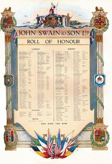 John Swain & Son Ltd. Roll of Honour 1917. Artist: John Swain & Son