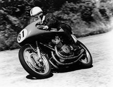 John Surtees on an MV Agusta, Isle of Man Senior TT, 1956