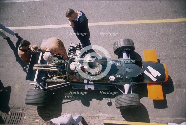 John Surtees in his BRM at the British Grand Prix, Silverstone, Northamptonshire, 1969. Artist: Unknown