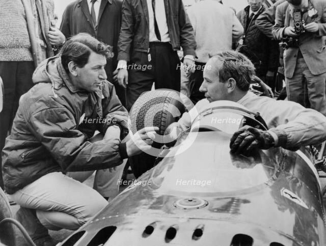 John Surtees in his Ferrari, c1963-c1966. Artist: Unknown