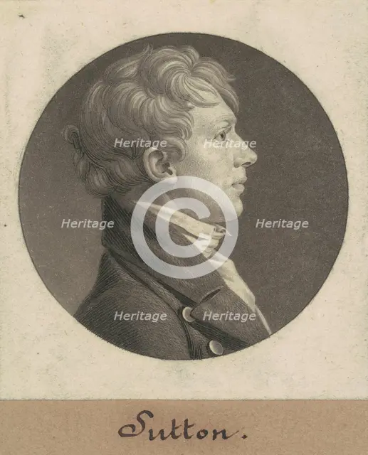 John Sutton, 1805. Creator: Charles Balthazar Julien Févret de Saint-Mémin.