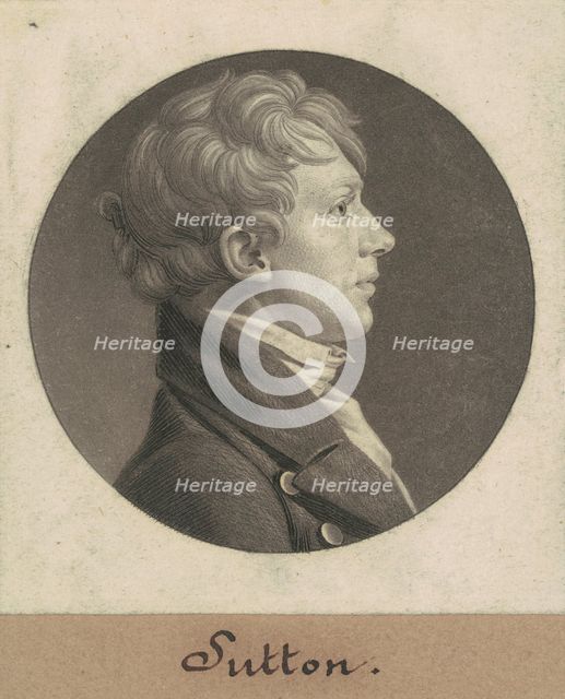 John Sutton, 1805. Creator: Charles Balthazar Julien Févret de Saint-Mémin.