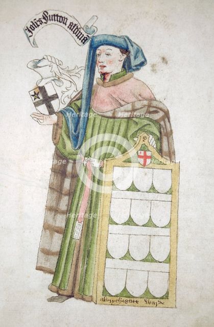 John Sutton, Sheriff of London 1440-1441, in his aldermanic robes, c1450.                            Artist: Roger Leigh