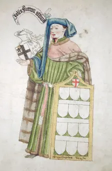 John Sutton, Sheriff of London 1440-1441, in his aldermanic robes, c1450. Artist: Roger Leigh