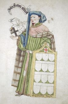 John Sutton, Sheriff of London 1440-1441, in his aldermanic robes, c1450. Artist: Roger Leigh